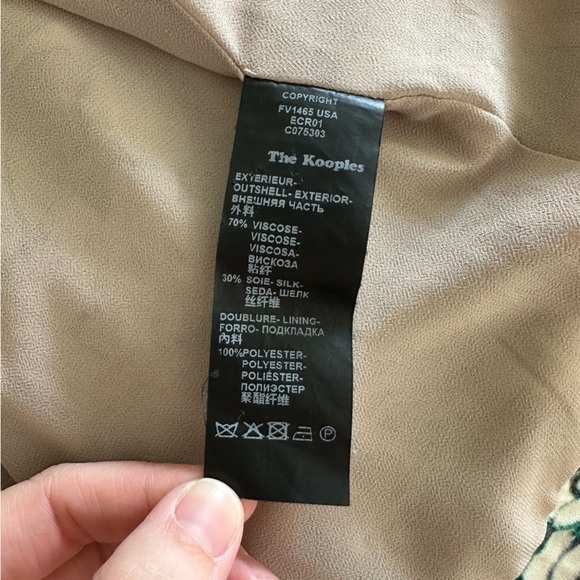 The Kooples Nude Silk Blend Moody Boho Velvet Floral Kimono One Size - Picture 14 of 14